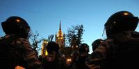 Russian riot policemen during a rally in central Moscow (C)AFP/Getty Images