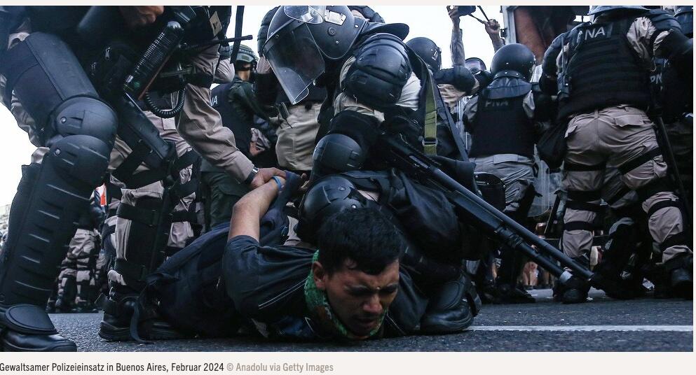 Violent police operation in Buenos Aires, February 2024