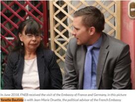 Yanette Bautista and Jean-Marie Druette, the political advisor of the French Embassy