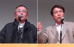 菅家利和さん（左）と桜井昌司さん（右）