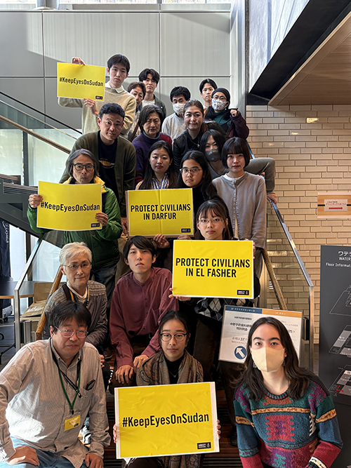 世界最大の人道危機が続くスーダンの民間人保護を訴えるフォトアクション