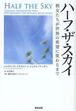 ハーフ・ザ・スカイ －彼女たちが世界の希望に変わるまで ニコラス・D・クリストフ、 シェリル・ウーダン著、北村陽子訳／英治出版／ISBN：978-4-86276-086-9