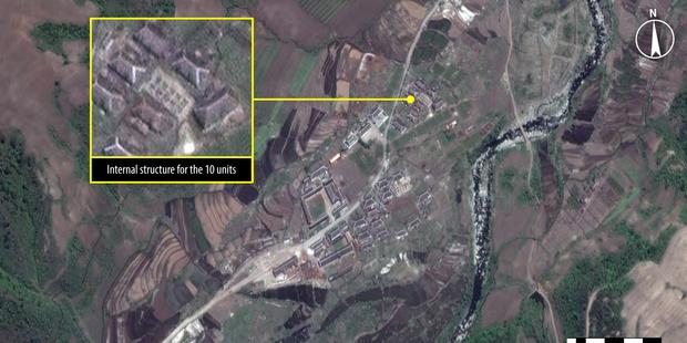 A satellite image from Kwanliso 16, the largest political prison camp in North Korea. (C) Analysis secured by Amnesty International (C) DigitalGlobe 2013