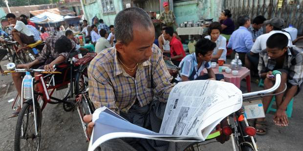 Myanmar is continuing to rely on draconian laws to silence dissenting views.　(C) Soe Than WIN/AFP/Getty Images