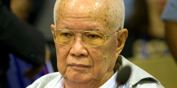 Khieu Samphan, 83, was sentenced to life imprisonment along with Nuon Chea, 88.(C)EPA