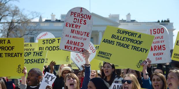 The global Arms Trade Treaty will soon become legally binding now that 50 states have ratified.(C) AFP/Getty Images