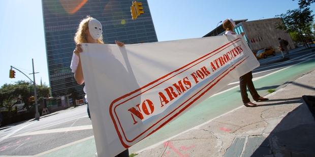 Governments gathered at the UN are in the last week of negotiations for a historic Arms Trade Treaty.(C)Control Arms Coalition/Andrew Kelly 