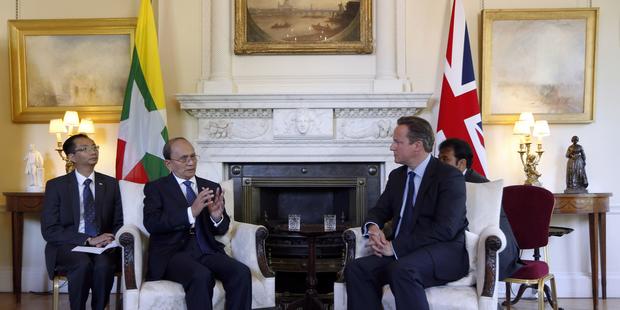 On a recent visit to London Myanmar's leader Thein Sein announced he would release all prisoners of conscience.(C)2013 Getty Images