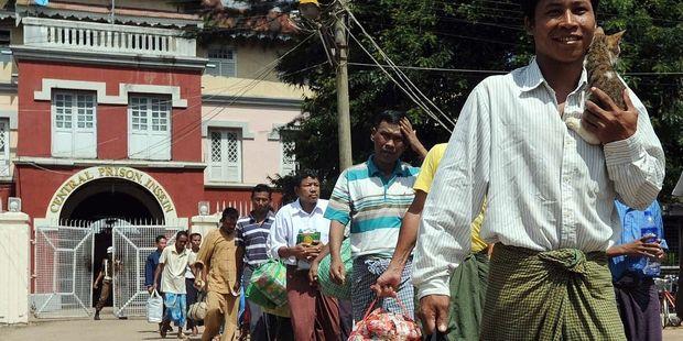 The last two years have seen regular mass releases of Myanmar prisoners. (c)AFP/Getty